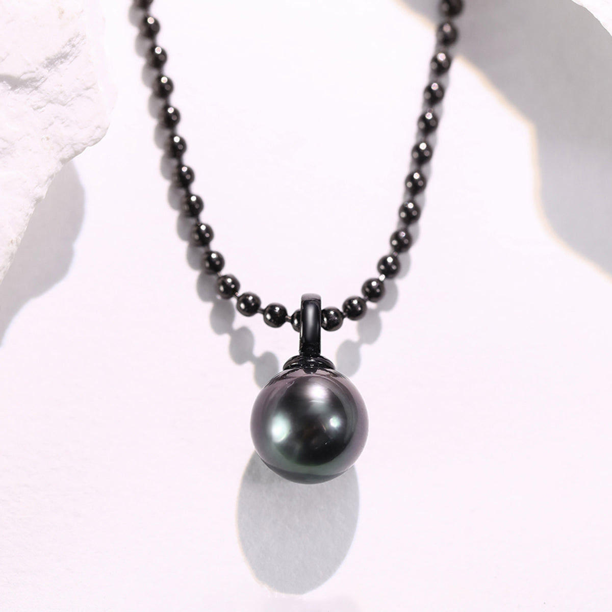 12–13mm Modern Simple Style Black Freshwater Pearl Pendant Necklace
