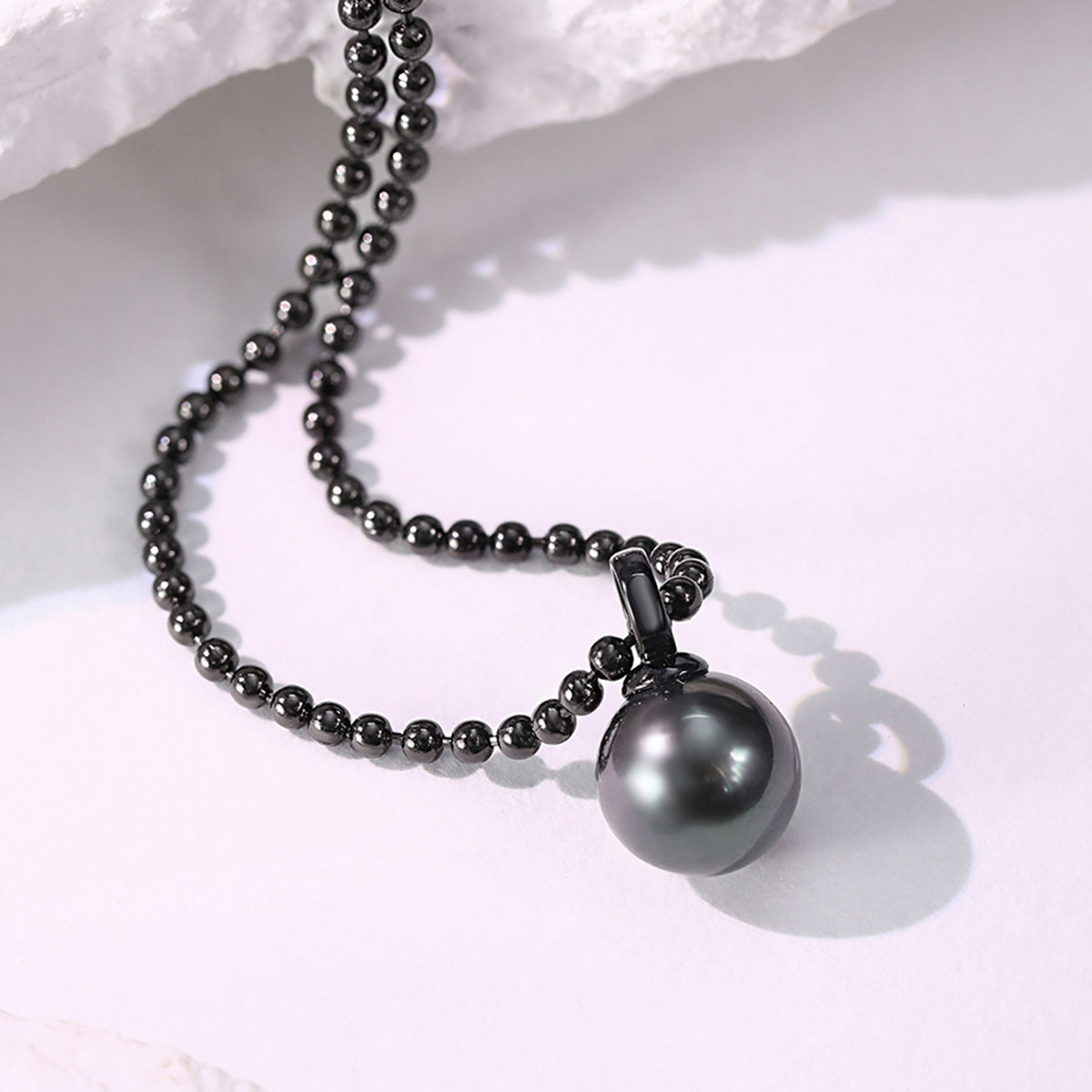 12–13mm Modern Simple Style Black Freshwater Pearl Pendant Necklace