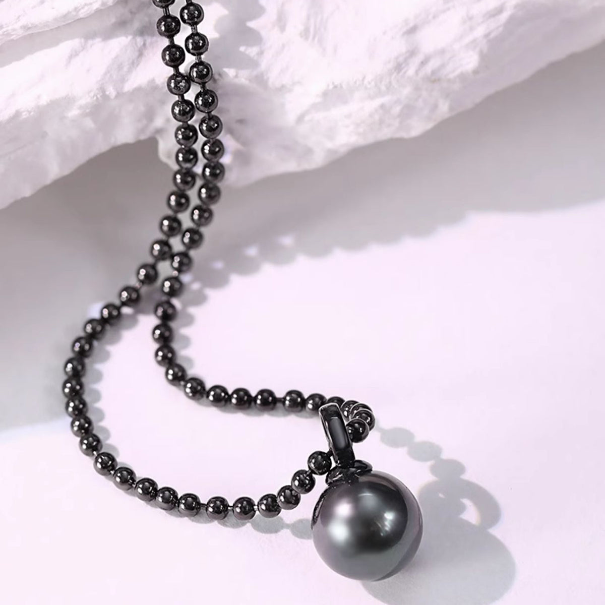12–13mm Modern Simple Style Black Freshwater Pearl Pendant Necklace