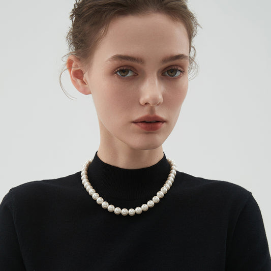 17" Princess AAA Grade Classic Nearly Round White Freshwater Pearl Necklace