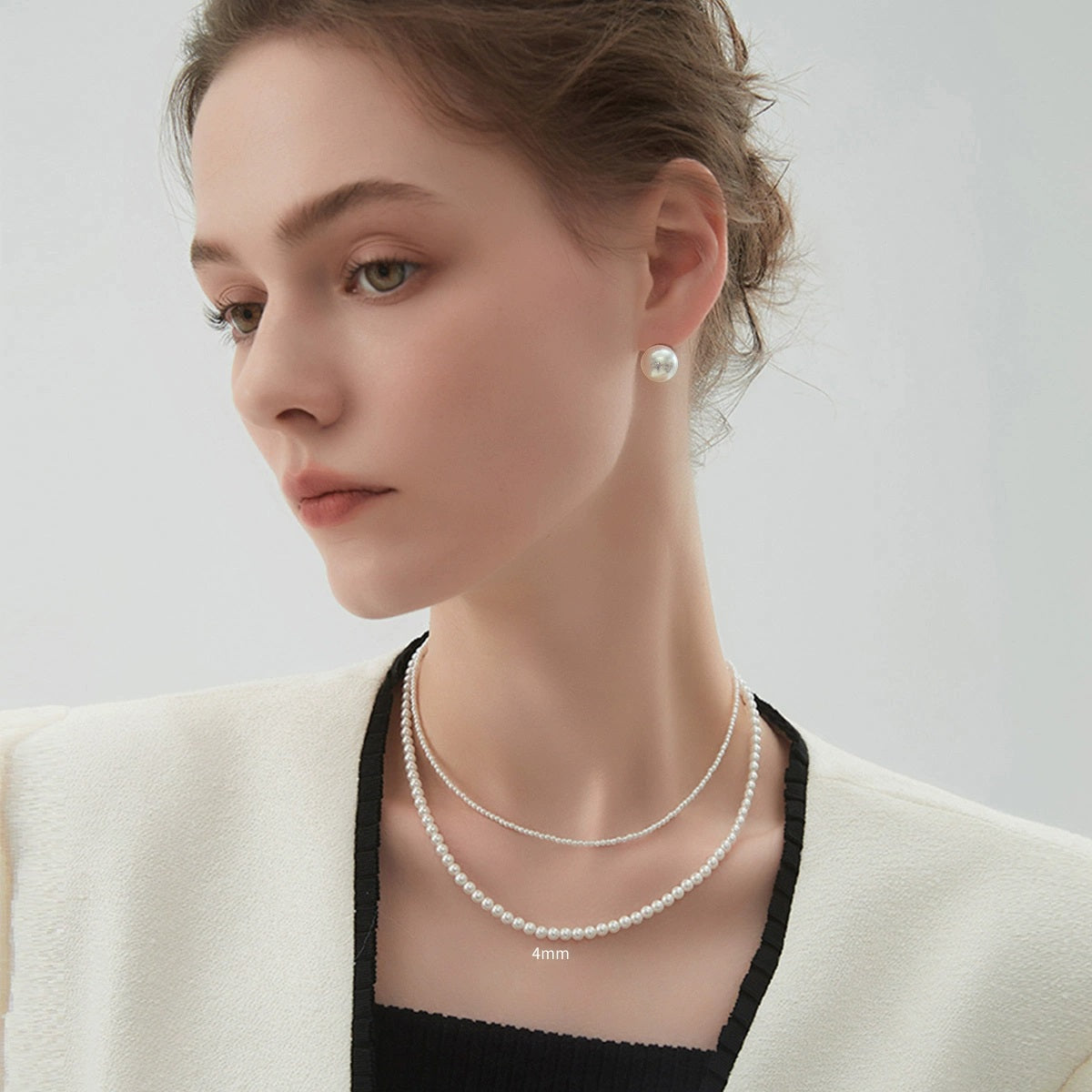 18K Gold Delicate Millet Bead Freshwater Pearl Necklace with Adjustable Chain