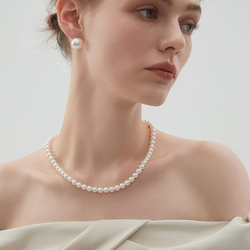 18K Gold Delicate Millet Bead Freshwater Pearl Necklace with Adjustable Chain
