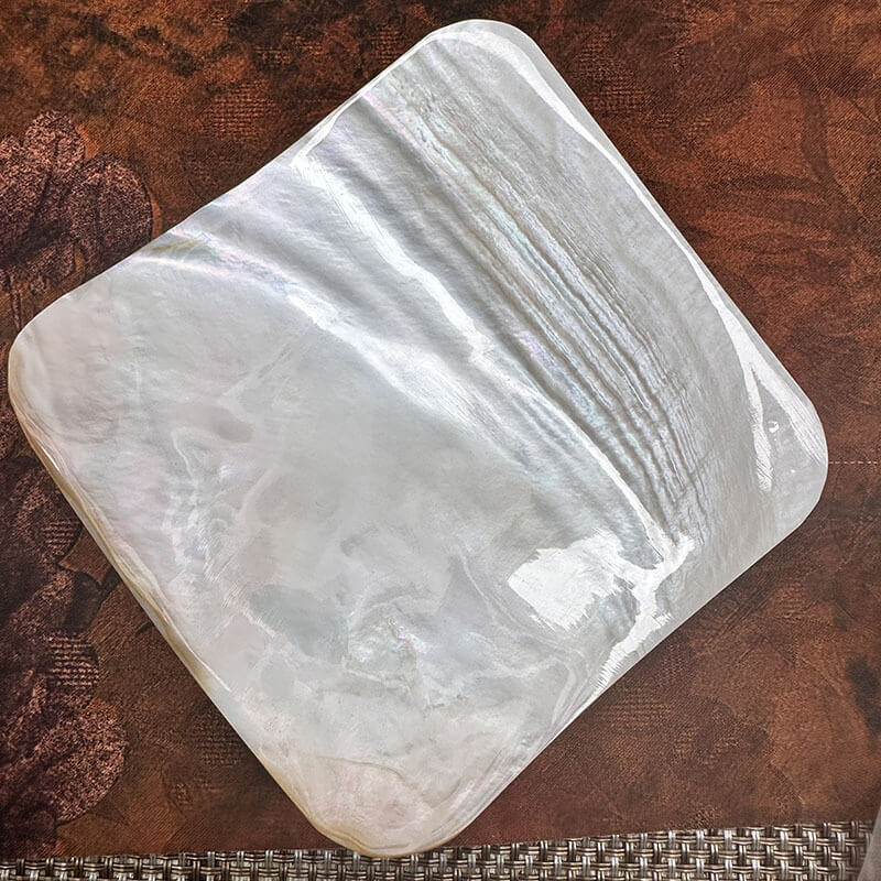 Handcrafted Iridescent Square Dish Mother-of-Pearl Shell Plate