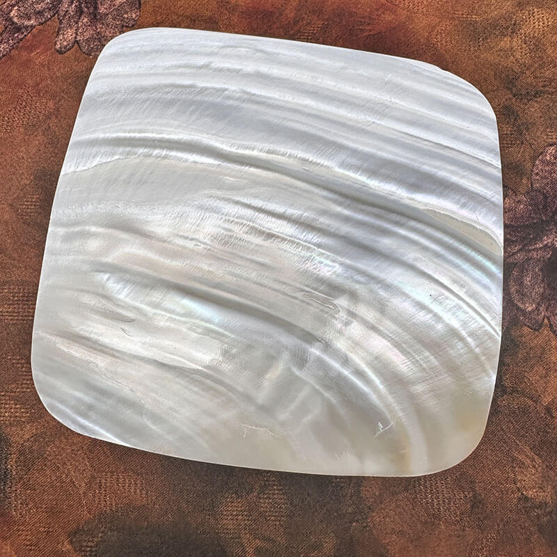 Handcrafted Iridescent Square Dish Mother-of-Pearl Shell Plate