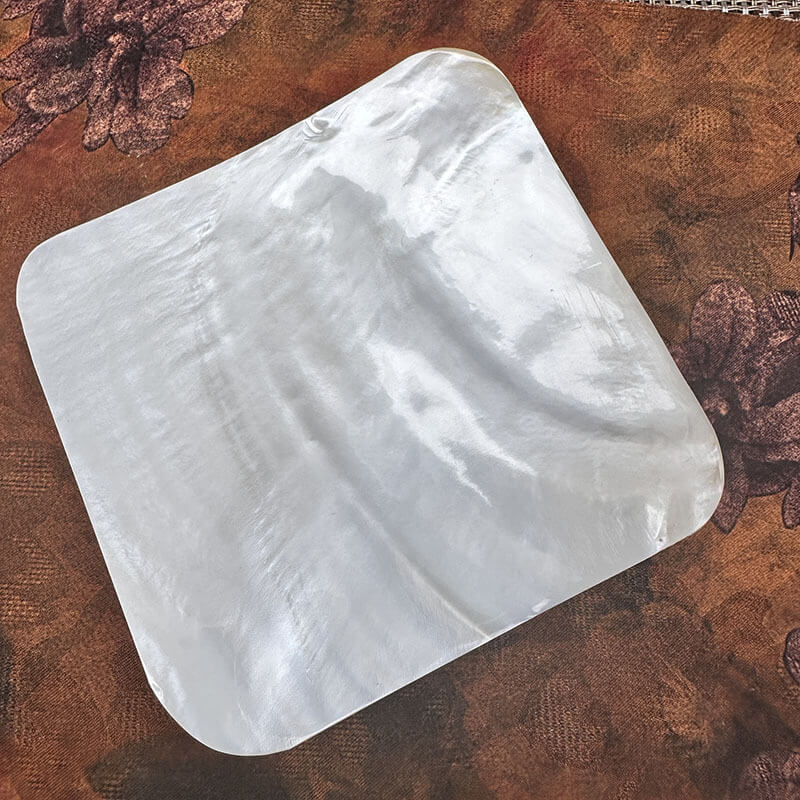 Handcrafted Iridescent Square Dish Mother-of-Pearl Shell Plate