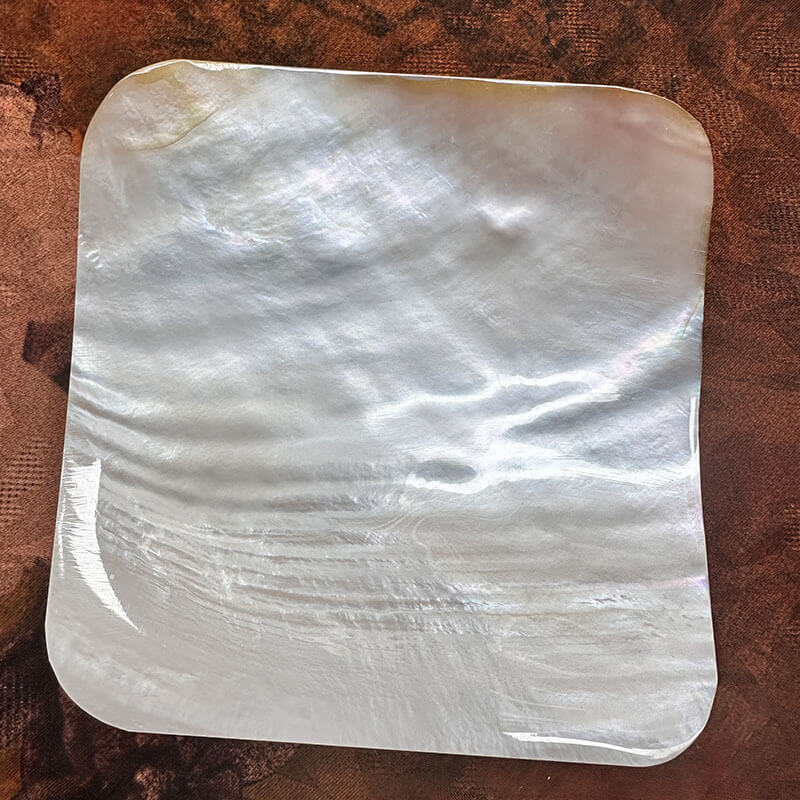 Handcrafted Iridescent Square Dish Mother-of-Pearl Shell Plate