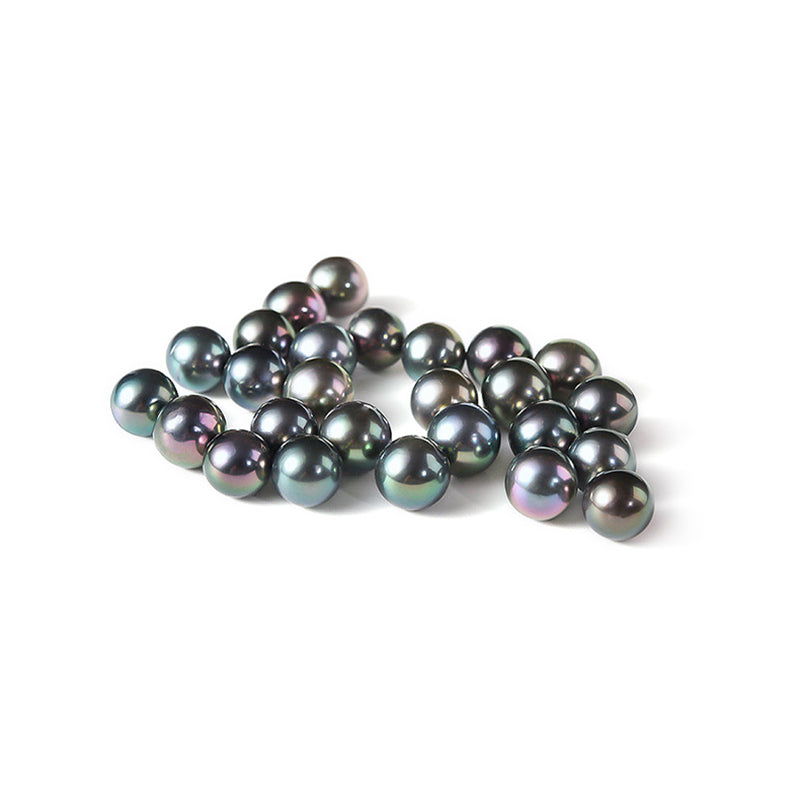 Black Freshwater Pearl Chain Band Ring S925 Sterling Silver Open Link