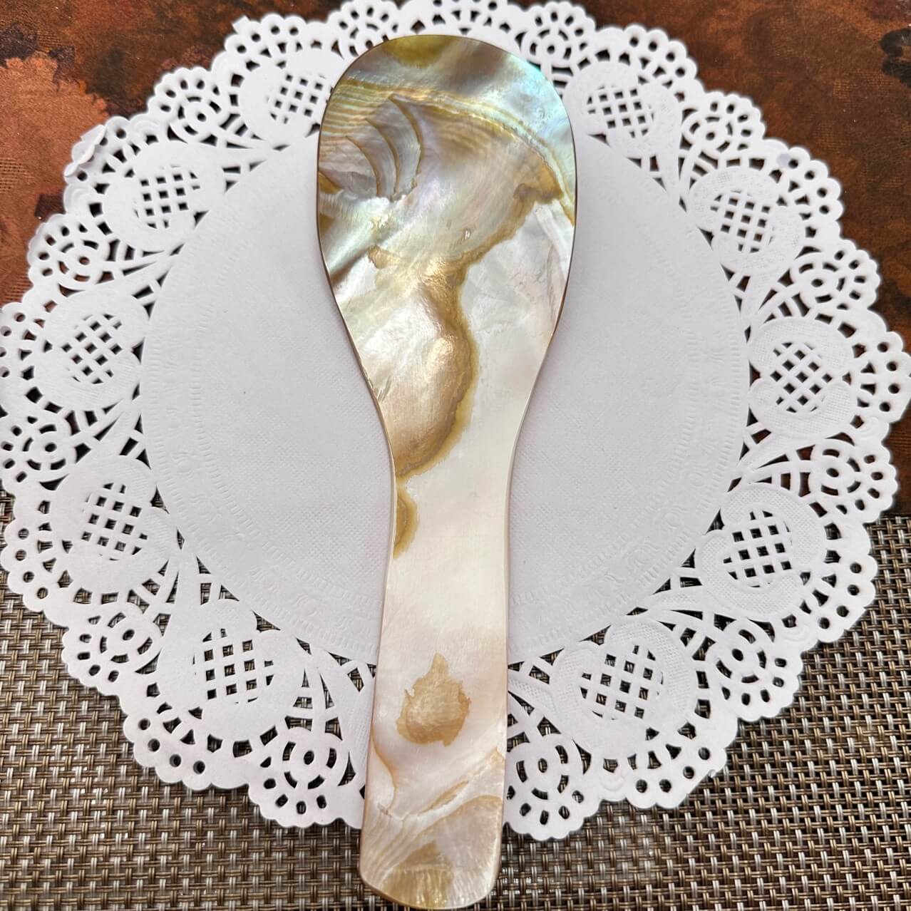 Handcrafted Mother-of-Pearl Salad Shell Spoon