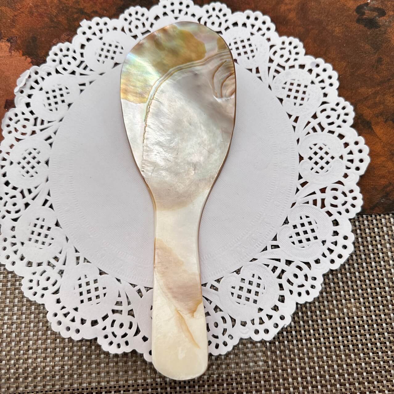 Handcrafted Mother-of-Pearl Salad Shell Spoon