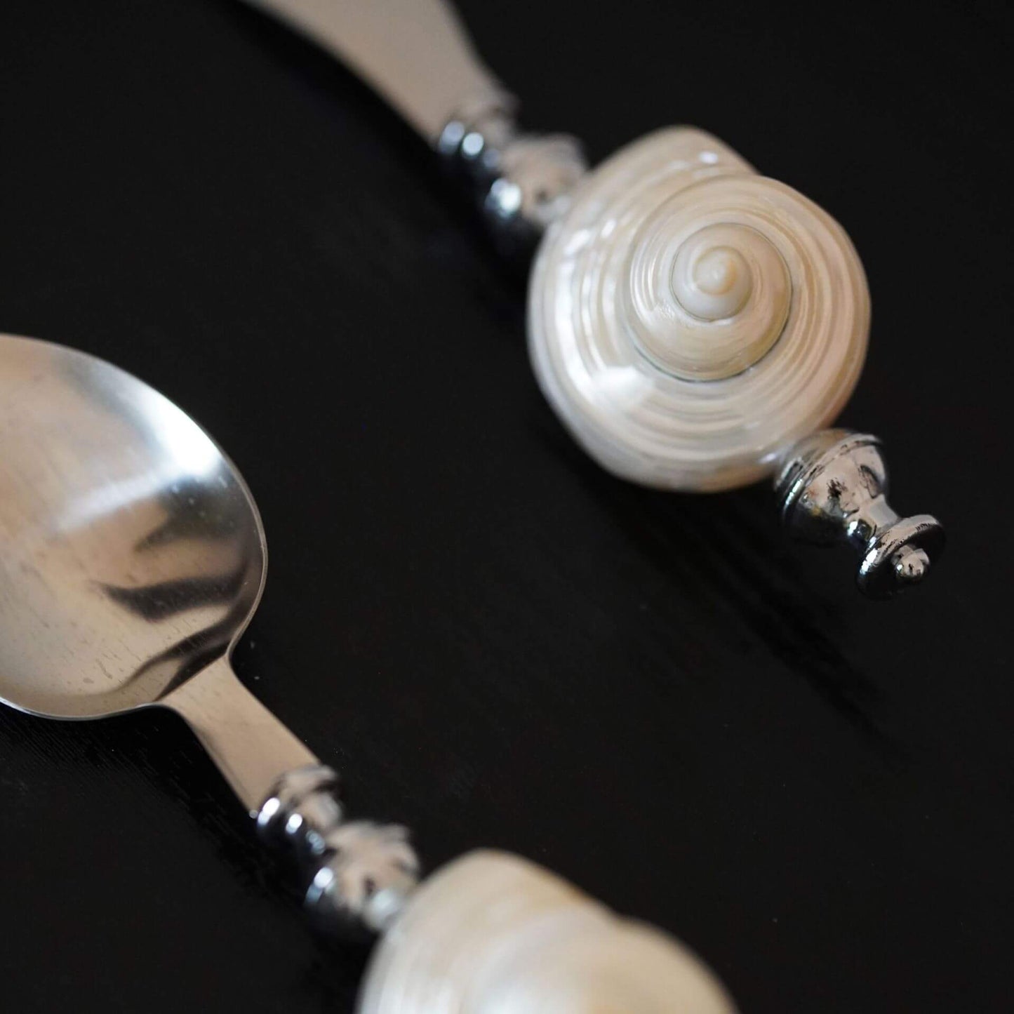 Shell Handle Cutlery Fork Spoon & Butter Knife