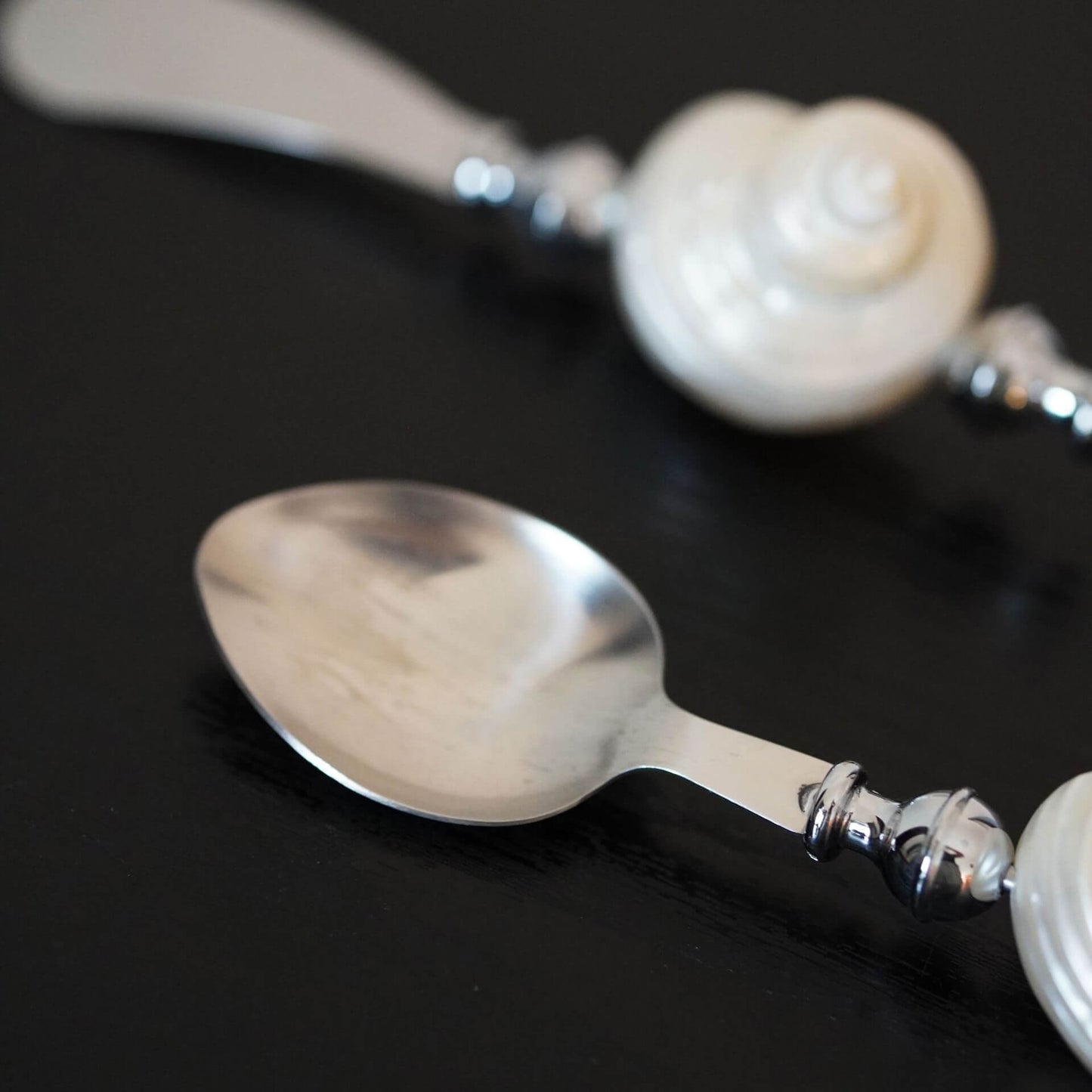 Shell Handle Cutlery Fork Spoon & Butter Knife