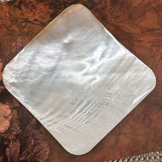 Handcrafted Iridescent Square Dish Mother-of-Pearl Shell Plate
