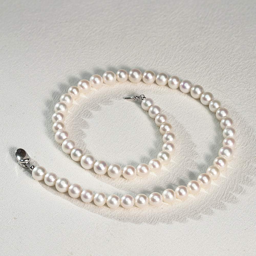 17" Princess AAAA+ (Gem Grade) Perfectly Round White Freshwater Pearl Necklace
