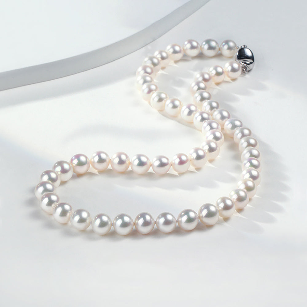 17" Princess AAAA+ (Gem Grade) Perfectly Round White Freshwater Pearl Necklace