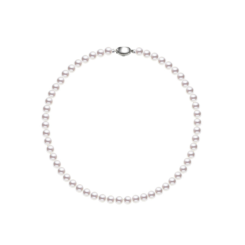 17" Princess AAAA+ (Gem Grade) Perfectly Round White Freshwater Pearl Necklace