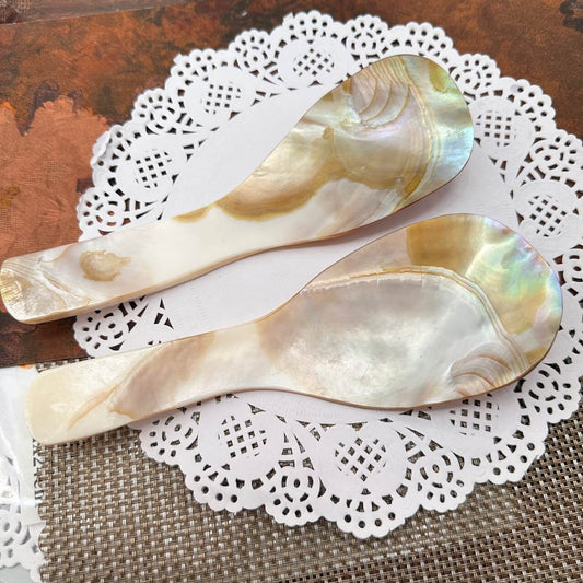 Handcrafted Mother-of-Pearl Salad Shell Spoon