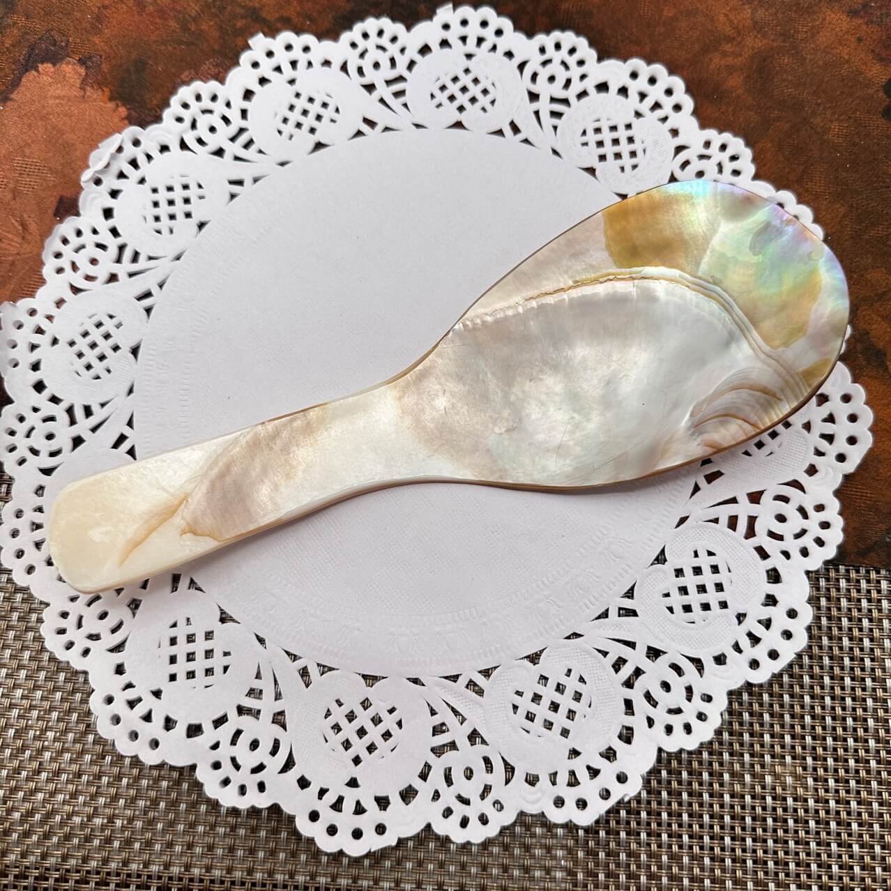 Handcrafted Mother-of-Pearl Salad Shell Spoon