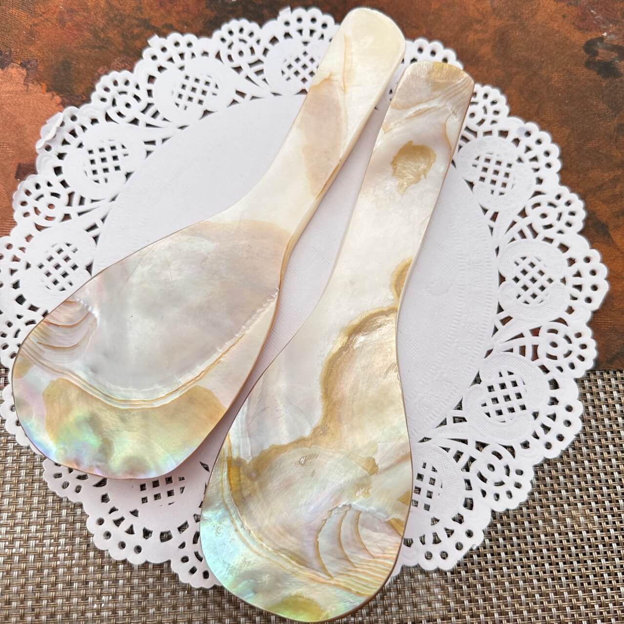 Handcrafted Mother-of-Pearl Salad Shell Spoon
