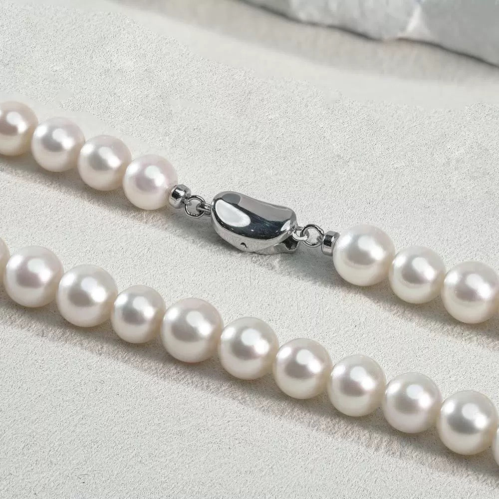 17" Princess AAAA+ (Gem Grade) Perfectly Round White Freshwater Pearl Necklace